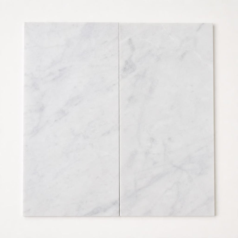Lusso Carrara 12x24 Polished Marble Tile close-up