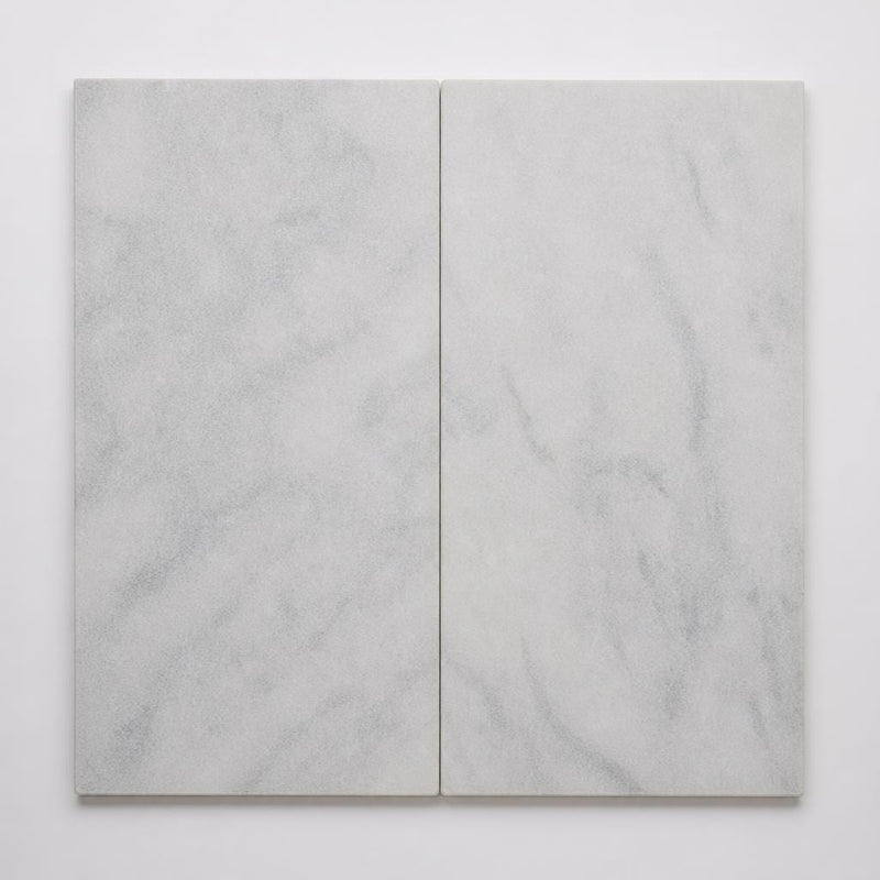 Lusso Carrara 12x24 Sandblasted Marble Paver close-up
