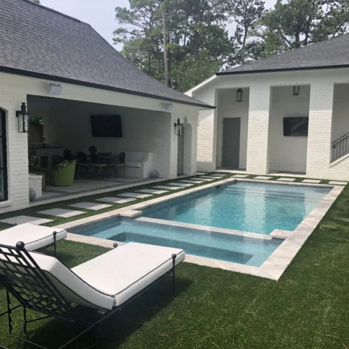 Lusso Carrara 12x24 Sandblasted Marble Single Bullnose Pool Coping