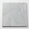 Lusso Carrara 12x24 Sandblasted Marble Single Bullnose Pool Coping close-up