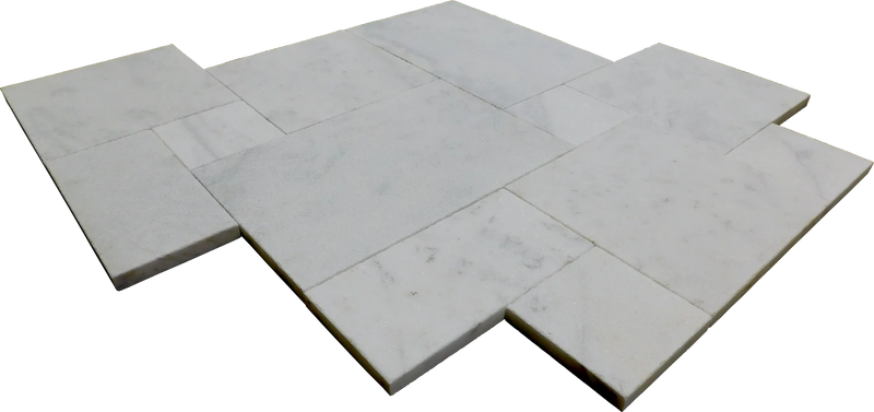Lusso Carrara 12x24 Sandblasted Marble Paver