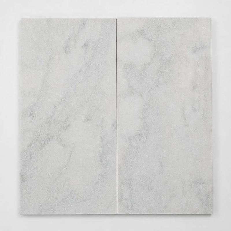 Lusso Carrara 12x24x2 Sandblasted Marble Paver close-up