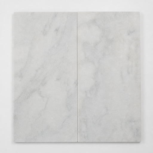 Lusso Carrara 12x24x2 Sandblasted Marble Paver close-up