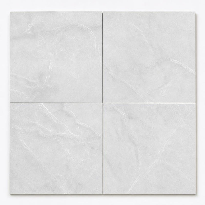 Lusso Carrara 18x18 Polished Marble Tile close-up
