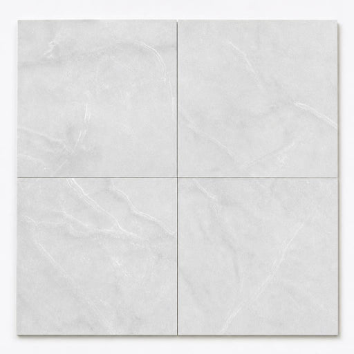 Lusso Carrara 18x18 Polished Marble Tile close-up