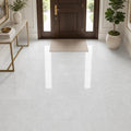 Lusso Carrara 18x18 Polished Marble Tile — Foyer floor