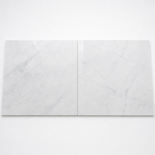 Lusso Carrara 24x24 Polished Marble Tile close-up