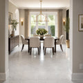 Lusso Carrara 24x24 Polished Marble Tile — Dining Room floor