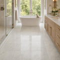 Lusso Carrara 24x24 Polished Marble Tile — Primary Bath floor