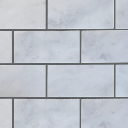 Lusso Carrara 2x4 Polished Marble Mosaic Tile