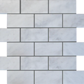 Lusso Carrara Deco Strips Stacked Various Finish Marble Mosaic Tile