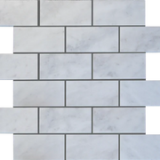Lusso Carrara Deco Strips Stacked Various Finish Marble Mosaic Tile