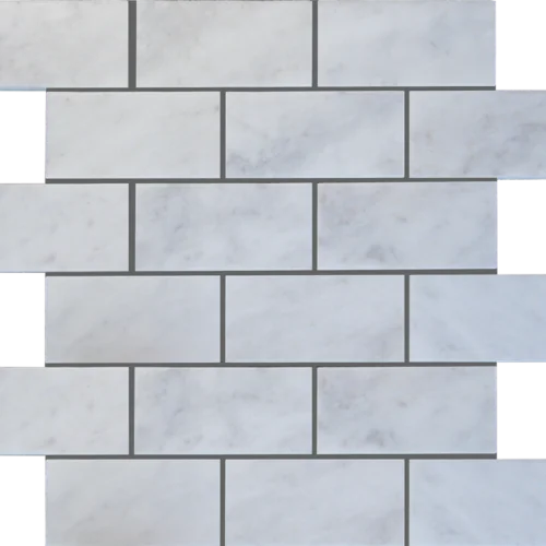 Lusso Carrara Deco Strips Stacked Various Finish Marble Mosaic Tile