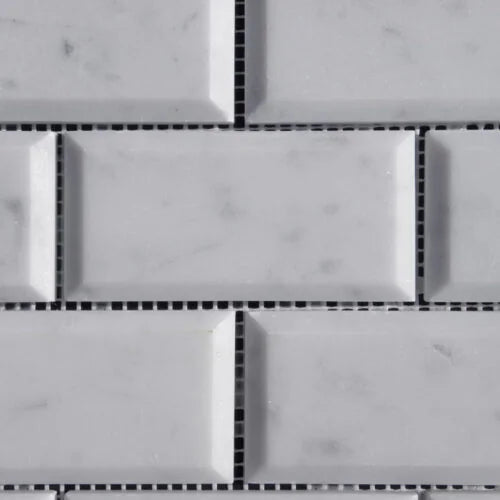 Lusso Carrara 2x4 Polished Marble Mosaic Tile