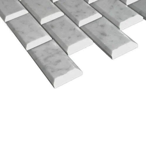 Lusso Carrara 2x4 Polished Marble Mosaic Tile