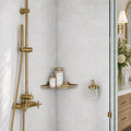 Lusso Carrara 3x6 Tumbled Marble Tile — Bathroom shower wall