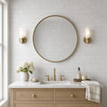 Lusso Carrara 3x6 Tumbled Marble Tile — Bathroom wall