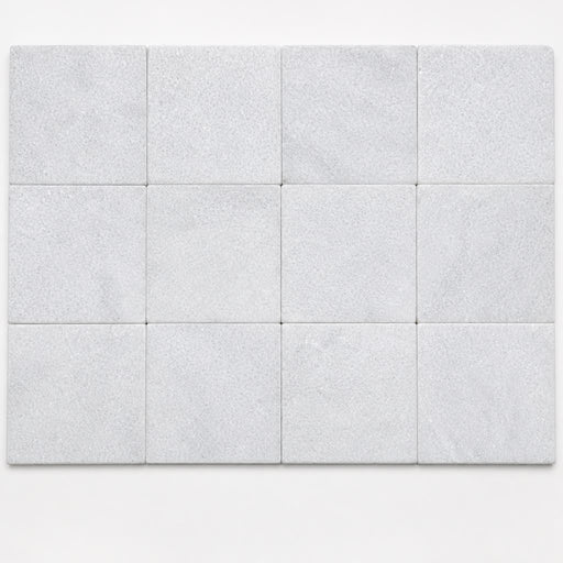 Lusso Carrara 4x4 Tumbled Marble Tile close-up