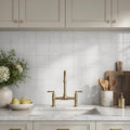 Lusso Carrara 4x4 Tumbled Marble Tile — Kitchen backsplash