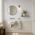 Lusso Carrara 4x4 Tumbled Marble Tile — Powder Room wall