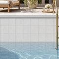 Lusso Carrara 4x4 Tumbled Marble Tile — Swimming Pool waterline