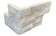 Lusso Carrara 7x19.75 Split-Face Marble Ledger Stone