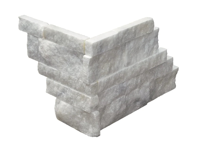 Lusso Carrara 7x19.75 Split-Face Marble Ledger Stone
