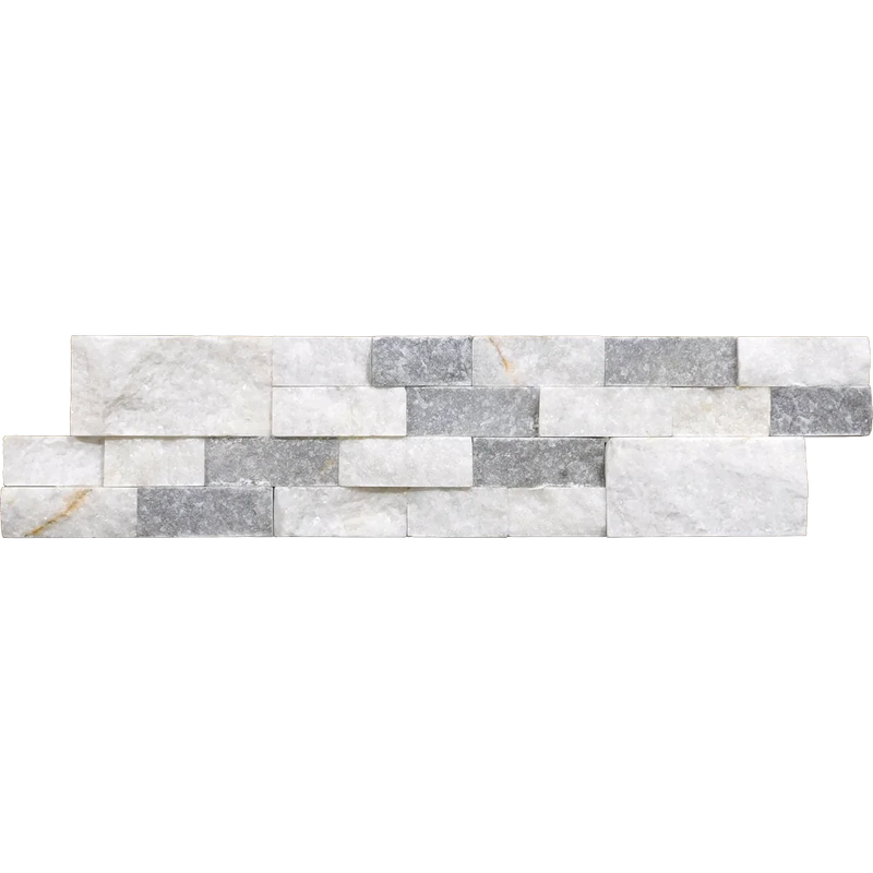 Lusso Carrara 7x19.75 Split-Face Marble Ledger Stone