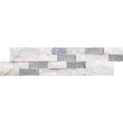 Lusso Carrara 6x24 Split-Face Marble Ledger Stone