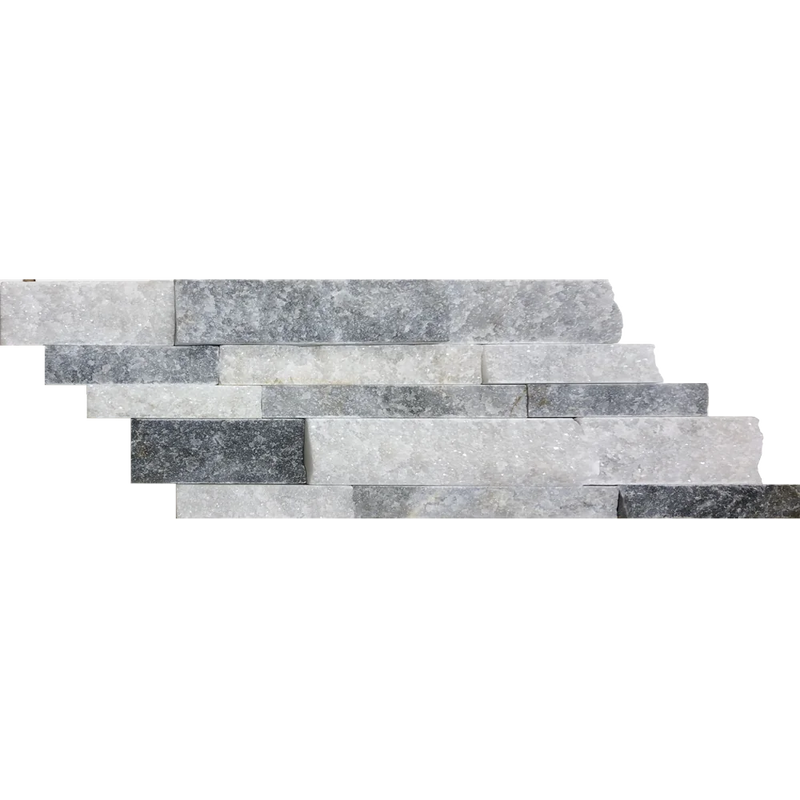 Lusso Carrara 6x24 Split-Face Marble Ledger Stone
