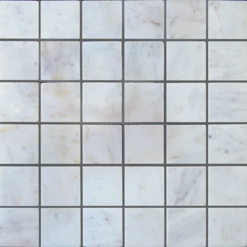 Lusso Carrara Deco Strips Stacked Various Finish Marble Mosaic Tile