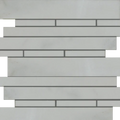 Lusso Carrara Deco Strips Stacked Various Finish Marble Mosaic Tile