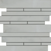 Lusso Carrara Deco Strips Stacked Various Finish Marble Mosaic Tile