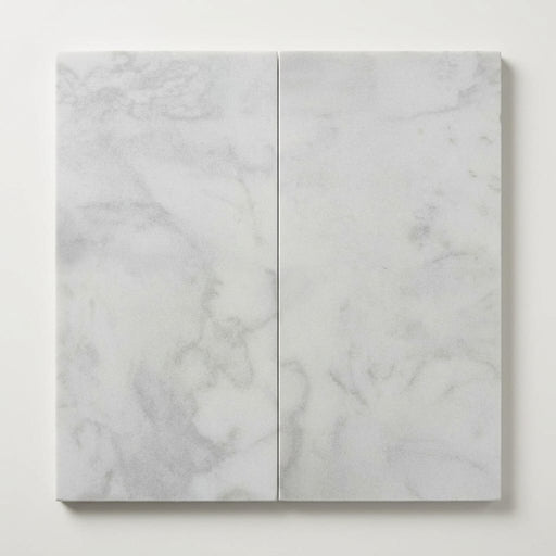 Lusso Carrara Marble Paver 12x24 Sandblasted 2 inch close-up