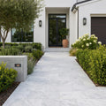 Lusso Carrara Marble Paver 12x24 Sandblasted 2 inch — Front Yard walkway