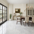 Lusso Carrara Marble Tile 18x18 Polished — Living Room floor