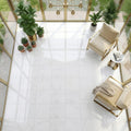 Lusso Carrara Marble Tile 18x18 Polished — Sunroom floor