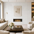 Lusso Carrara Marble Tile 24x24 Honed — Living Room feature wall