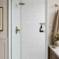 Lusso Carrara Marble Tile 6x12 Polished — Bathroom shower wall edge