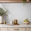 Lusso Carrara Marble Tile 6x12 Polished — Kitchen backsplash edge