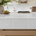 Lusso Carrara Marble Tile 6x12 Polished — Kitchen countertop edge