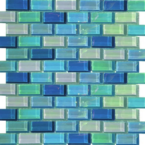 Lux AquaBlueBazaar Irregular Blue Glass Mosaic Tile