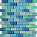 Lux AquaBlueMaui Irregular Blue Glass Mosaic Tile