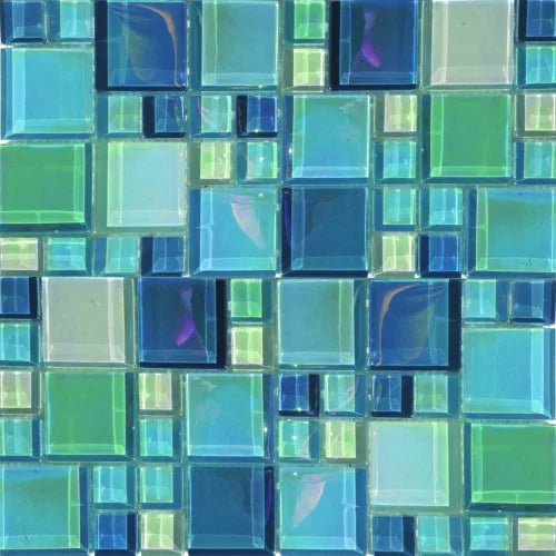 Lux AquaBlueMaui Irregular Blue Glass Mosaic Tile