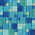 Lux AquaBlueShimmer Irregular Glass Mosaic Tile