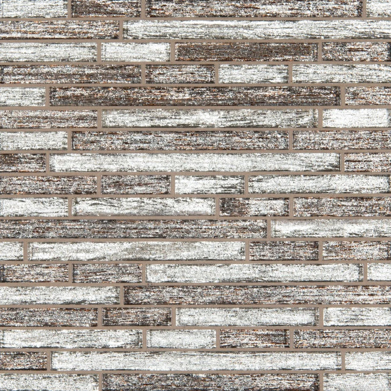 Luxe Interlocking Pattern 0.31 Inch Glass Mosaic Tile