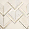 Luxor Kona Gold Pattern 0.31 Inch Glass Stone Blend Metal Mosaic Tile