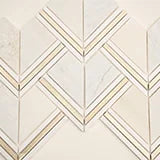 Luxor Kona Gold Pattern 0.31 Inch Glass Stone Blend Metal Mosaic Tile