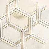 Luxor Royal Link Gold Pattern 0.31 Inch Glass Stone Blend Metal Mosaic Tile