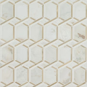 Luxor Royal Link Gold Pattern 0.31 Inch Glass Stone Blend Metal Mosaic Tile